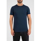Slater 6510 - Stretch 2-pack T-shirt ronde hals korte mouw navy S 95 organisch katoen 5 elastan