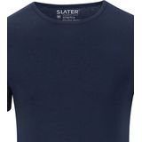Slater 6510 - Stretch 2-pack T-shirt ronde hals korte mouw navy S 95 organisch katoen 5 elastan