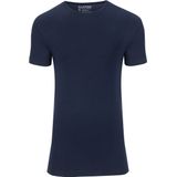 Slater 6510 - Stretch 2-pack T-shirt ronde hals korte mouw navy S 95 organisch katoen 5 elastan