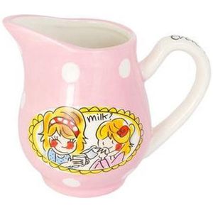 Blond Amsterdam - Even Bijkletsen - Melkkan - Roze - Aardewerk - Inhoud 0,2 liter