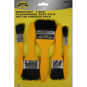 Benson Verfkwast set plat - 5 maten - blisterverpakking - ideaal voor 2 componenten producten