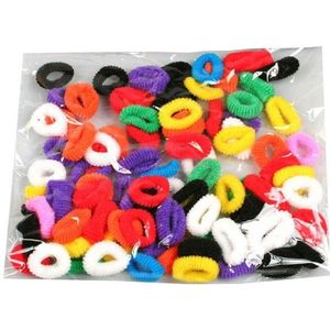 Haarelastiekjes 100 stuks in verschillende kleuren - Kleine zachte elastiekjes zonder metaal - haar accessoires