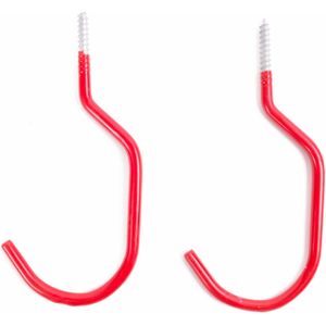 Benson Stalen ophanghaken - 15 cm - rood - set van 2