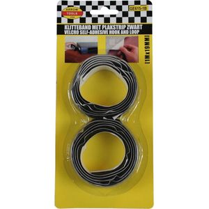 Benson Zelfklevend klittenband - zwart - 19 mm breed - 2 x 1 meter - veelzijdig en duurzaam