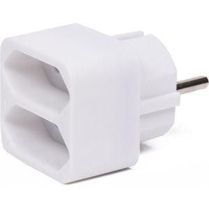 Benson Compacte 2-voudige verdeelstekker - Wit - 4,5 x 4,5 x 4,5 cm