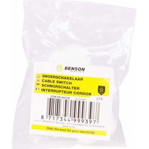 Benson Snoerschakelaar - Aan of Uit - 6 x 2,5 x 2 cm - Wit