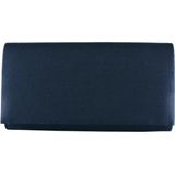 Bulaggi Clutch voor Dames / Schoudertas / Satijn Donkerblauw/ Avondtasje met schouderriem/ Effen clutch handtasjes