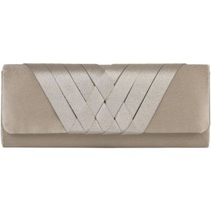 Bulaggi Clutch Suka voor Dames / Schoudertas / Satijn Champagne/ Avondtasje met schouderriem/ Effen clutch handtasjes