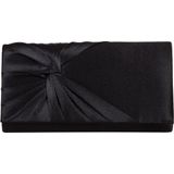 Bulaggi Clutch Twiggy voor Dames / Schoudertas / Satijn Zwart/ Avondtasje met schouderriem/ Effen clutch handtasjes