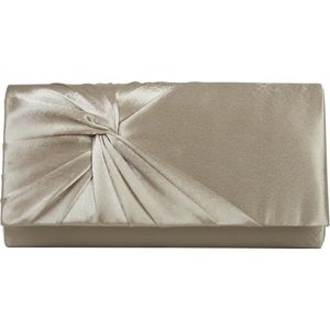 Bulaggi Clutch Twiggy voor Dames / Schoudertas / Satijn Champagne / Avondtasje met schouderriem/ Effen clutch handtasjes