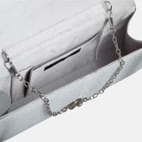 Bulaggi Clutch Twiggy voor Dames / Schoudertas / Satijn Zilver/ Avondtasje met schouderriem/ Effen clutch handtasjes