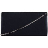 Bulaggi Clutch Twiggy voor Dames / Schoudertas / Satijn Donkerblauw/ Avondtasje met schouderriem/ Effen clutch handtasjes