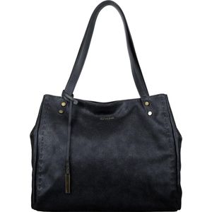 Bulaggi Shopper Gerbera voor Dames / Schoudertas - Zwart - vegan leather / Zwarte handtas met verstelbare schouderband