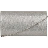 Bulaggi Dionne envelope voor Dames / Clutch / Vegan Leather / Glitter Zilver/ Avondtasje met schouderriem/ Effen Clutch handtasjes
