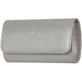 Bulaggi Dionne envelope voor Dames / Clutch / Vegan Leather / Glitter Zilver/ Avondtasje met schouderriem/ Effen Clutch handtasjes