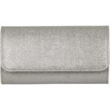 Bulaggi Dionne envelope voor Dames / Clutch / Vegan Leather / Glitter Zilver/ Avondtasje met schouderriem/ Effen Clutch handtasjes