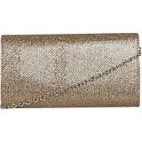 Bulaggi Dionne envelope voor Dames / Clutch / Vegan Leather / Glitter Brons/ Avondtasje met schouderriem/ Effen Clutch handtasjes