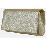 Bulaggi Clutch Voor Dames / Schoudertas - Glitter - Goud/ Avondtasje met Schouderriem/ Effen Clutch Handtasjes