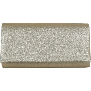 Bulaggi Clutch Voor Dames / Schoudertas - Glitter - Goud/ Avondtasje met Schouderriem/ Effen Clutch Handtasjes