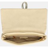 Dames Clutch Bibis / schoudertas - Vegan Leather- Bone/ avondtasje met schouderriem