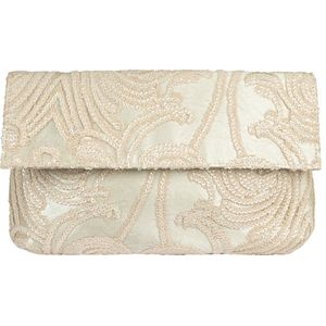 Lavender clutch voor Dames / Schoudertas - Canvas- strass- Bone / Avondtasje met schouderriem/ Effen Clutch handtasjes