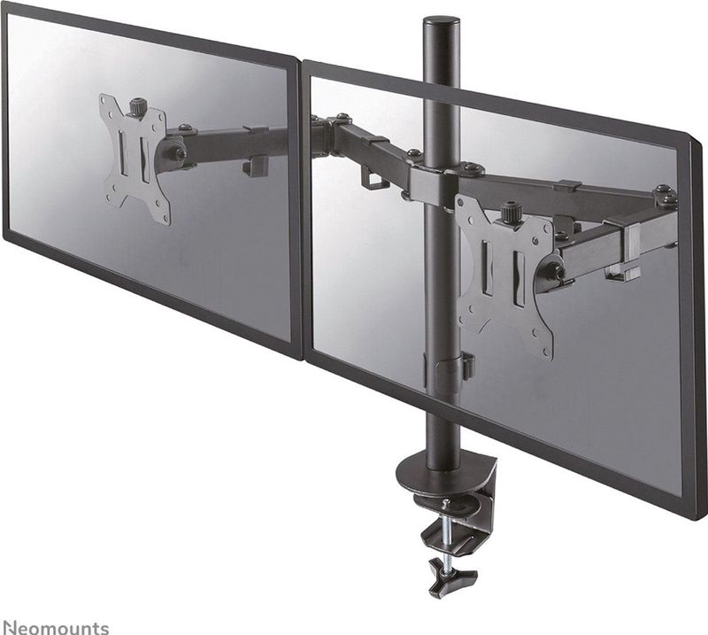 NewStar - FPMA-D550DBLACK - Monitorarm voor 2 Flatscreens - Zwart - Verstelbaar