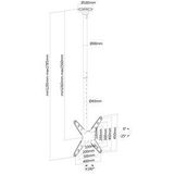 Neomounts Newstar Plat beeldscherm Plafondbeugel Hoogte 106-156 cm, 32-75 inch, zwart