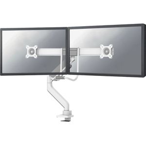 Neomounts DS75-450WH2 - volledig mobiele bureausteun voor twee 17-32" schermen - wit