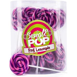 Swigle - Mini lolly roze/ paars- Pink lemonade- 50x 12 gram - Snoep