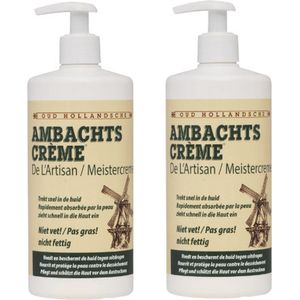 Ambachtscrème 450ml 2x, cosmetica, droge handen, ruwe en schrale handen, droge voeten, ruwe voeten, overmatig eelt, eeltcreme, voetencrème voor zeer droge voeten-voetencreme kloven-aftersun