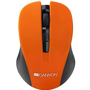 Canyon Draadloze muis voor laptop PC, optische muis USB 1200DPI, scrollrad, soft touch, oranje