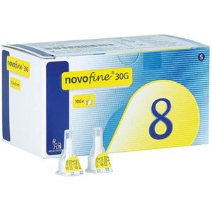 Novofine - Naalden - Steriel - 30Gx8mm - Verpakt per 100 stuks