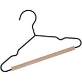 Babsana - Kledinghangers - Zwart - Metaal en Hout - Verpakt per 3
