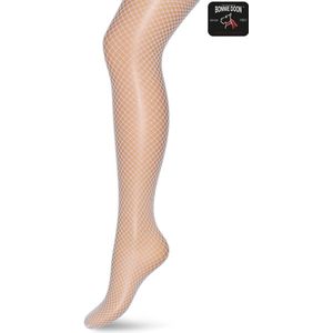 Bonnie Doon Visnet Panty Wit Dames maat S/M 38/40 - Netpanty - Fishnet Tights - Visnet Patroon - Comfortabele Pasvorm - Stevig Materiaal - Super Elastisch - Doorschijnend - White - BN751994.103