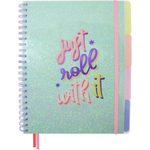 4-in-1 blok Bonjour Babe - A4 - lijn - 200 pagina's - 70 grams - met kantlijn en perforatie - K-PM910010