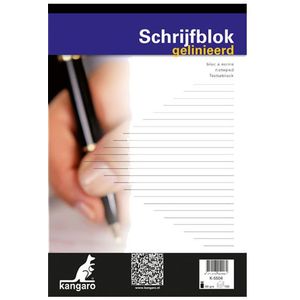 Kangaro - A4 - Schrijfblok - Gelinieerd - 100 Vel - 60 Grams