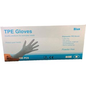 TPE Wegwerphandschoenen latex vrij 100 stuks maat S blauw