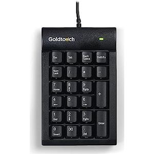 BakkerElkhuizen Goldtouch Numeriek, Los Numeriek toetsenbord, Bedraad, 2 USB-poorten, Zwart