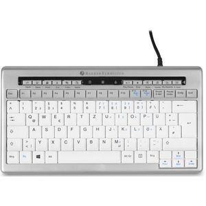 BakkerElkhuizen S-board 840 toetsenbord Kantoor USB QWERTZ Duits Licht Grijs, Wit