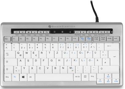 BakkerElkhuizen S-board 840 toetsenbord Kantoor USB QWERTZ Duits Licht Grijs, Wit