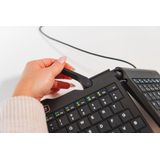 BakkerElkhuizen Goldtouch Travel Go2 Wired toetsenbord Kantoor USB QWERTY Amerikaans Engels Zwart