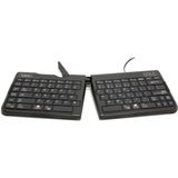 BakkerElkhuizen Goldtouch Travel Go2 Wired toetsenbord Kantoor USB QWERTY Amerikaans Engels Zwart