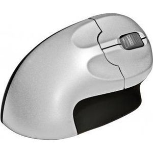 BakkerElkhuizen Grip Mouse Wireless, Ergonomische Verticale Muis, Rechtshandig, Draadloos, Zilver/Zwart