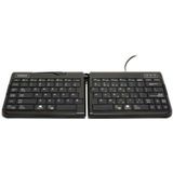 BakkerElkhuizen Goldtouch Travel Go2 Wired toetsenbord Kantoor USB QWERTZ Duits Zwart