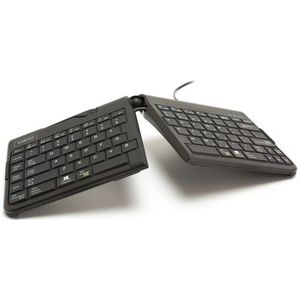 BakkerElkhuizen Goldtouch Travel Go2 Wired toetsenbord Kantoor USB QWERTZ Duits Zwart