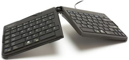 BakkerElkhuizen Goldtouch Travel Go2 Wired toetsenbord Kantoor USB QWERTZ Duits Zwart