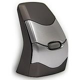 BakkerElkhuizen DXT 2 Precision Mouse Wireless, kabellos, vier DPI Stufen (500, 1000, 1500, 2000), Laser-Sensor, Plug & Play, ergonomisch, für Rechts- und Linkshänder, B 55 x H 80 x T 44 mm, grau/silber