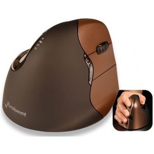 Evoluent 4 Ergonomische Muis - Small - Rechtshandig - Draadloos - Bruin/zwart