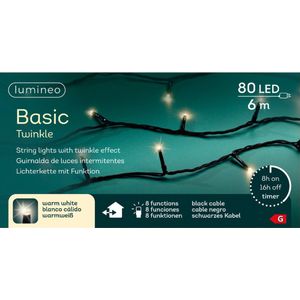 Basic Twinkle Lights 80led 6m warm white | Lumineo 494163