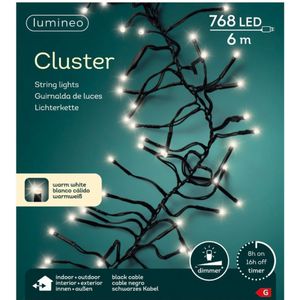 Lumineo Clusterverlichting - warm wit - 768 leds - 600 cm - kerstverlichting - Kerstverlichting kerstboom